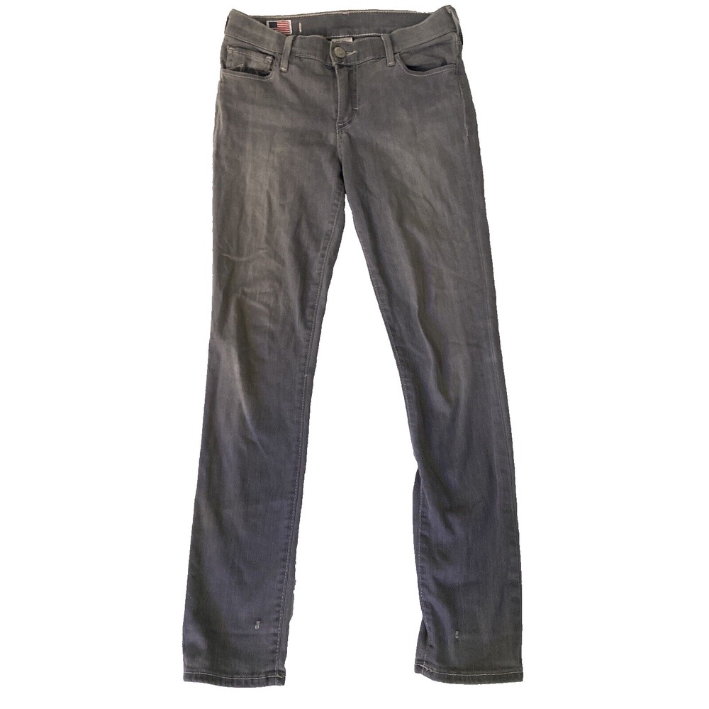 True Religion Women's Size 27 Gray Low Rise Skinny Jeans 29" Inseam